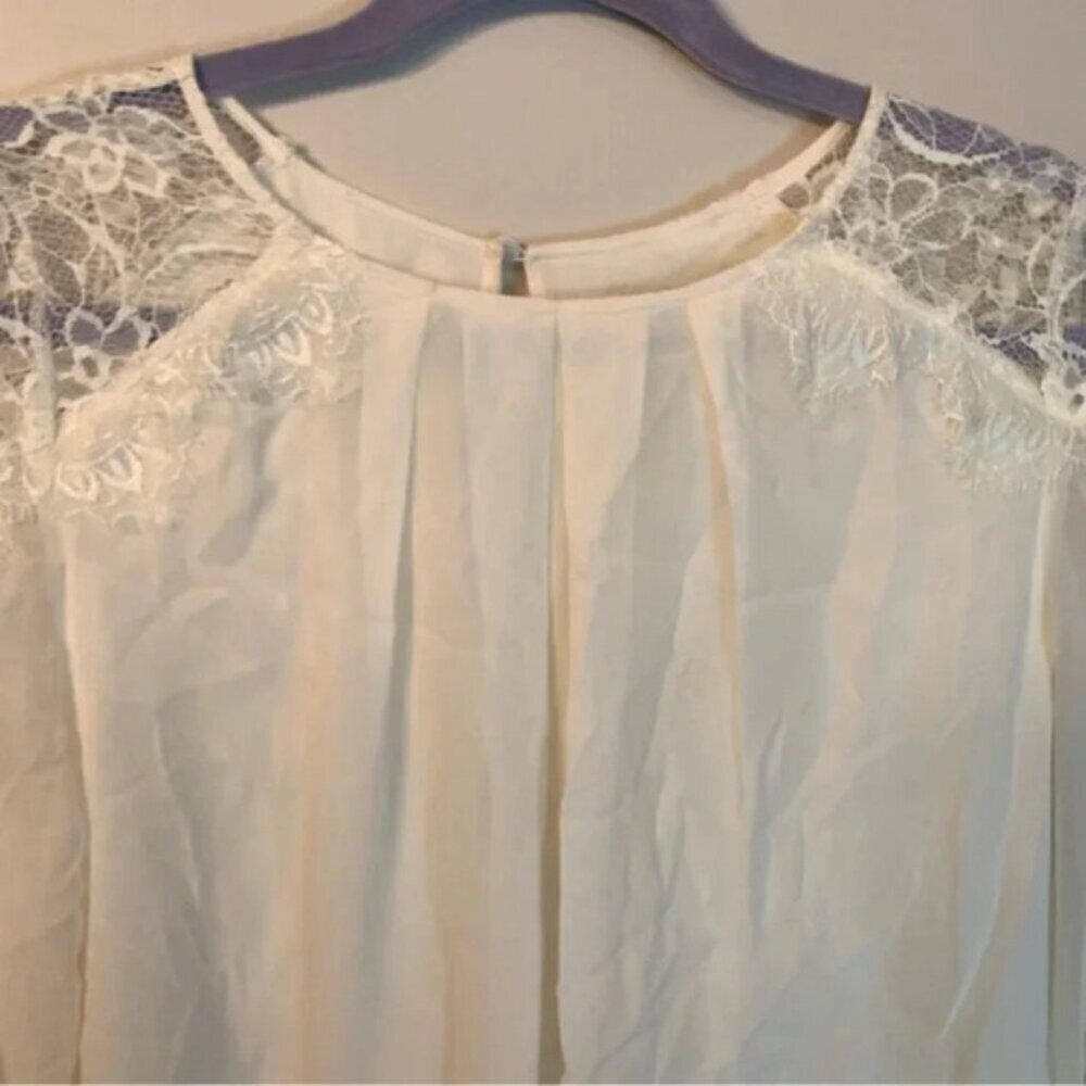 Alice + Olivia Lace 100% Silk Blouse S - Picture 9 of 11